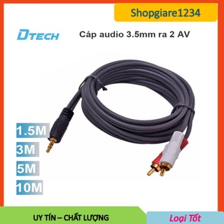[Mã ELHACE giảm 4% đơn 300K] Dây loa 1 RA 2 DTECH 1.5M/ 3M/ 5M/ 10M jack 3.5mm ra 2 đầu hoa sen- Hàng chính hãng 100%