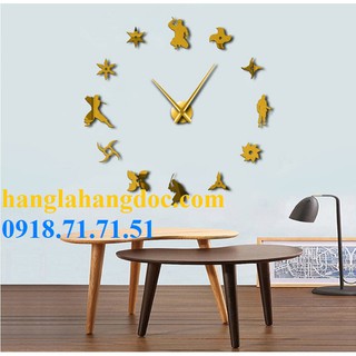 Đồng hồ DIY trang trí cỡ lớn phiên bản Ninja phi tiêu độc đáo