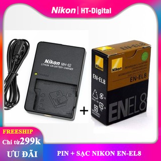Pin + sạc máy ảnh Nikon EN-EL8 (Bảo hành 6 tháng)
