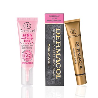 [Combo Dành Cho Da Khô] Kem nền Dermacol Make Up Cover 30g + Kem Lót Dermacol Satin Make-up Base 10ml