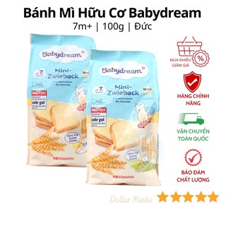 Bánh mì khô hữu cơ Babydream Đức cho bé ăn dặm gói 100g có tách lẻ 50g