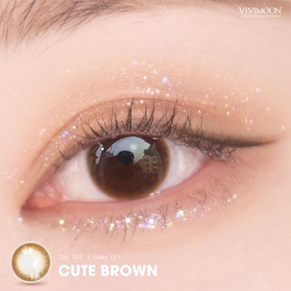 Kính áp tròng cao cấp Vivimoon cho mắt thở Hàn Quốc nâu trong tự nhiên Cute Brown 13.1mm