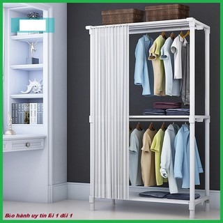 Tủ treo quần áo 2 tầng kèm rèm 80cm RE0506