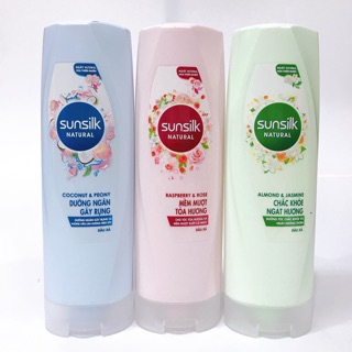 DẦU XẢ SUNSILK NATURAL 320G MỀM MƯỢT TOẢ HƯƠNG/ CHẮC KHOẺ NGÁT HƯƠNG/ NGĂN GÃY RỤNG