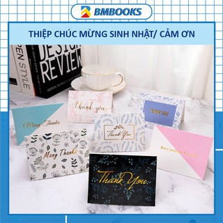 Thiệp cảm ơn chúc mừng sinh nhật kích thước 14x9cm trang nhã/ sang trọng/ dễ thương không bìa đựng nhiều chủ đề lựa chọn