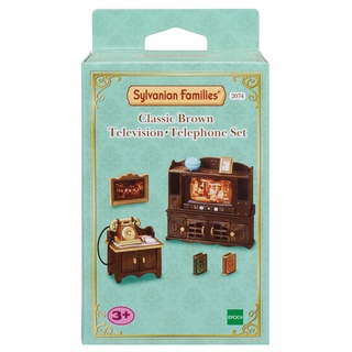 Đồ Chơi Sylvanian Families Bộ TV Sang Trọng và Bàn Điện Thoại Cổ Điển Classic Brown Television n Telephone Set