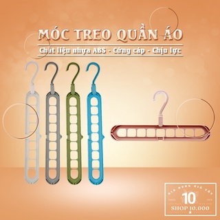 Móc treo quần áo 9 lỗ tiết kiệm không gian - Móc quần áo thông minh xoay 360 độ