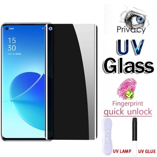 UV Kính cường lực chống nhìn trộm bảo vệ màn hình cho OPPO Reno 8T 6 5 4 Find X5 X3 X2 Pro Plus Pro+ 4G 5G 2023