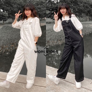 Yếm Quần Kaki MARY Dập Chỉ Nổi Dáng Suông Phong Cách Ulzzang
