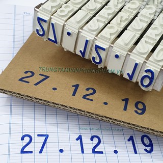 Dấu 8 dãy số 15158 15188 kèm khay mực 9503 kích thước to dùng đóng lên thùng Carton - Đóng date, số lô...