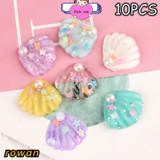 Set 10 Vỏ Sò Nhựa ABS Đính Đá Pha Lê Trang Trí Sổ Tay / Điện Thoại DIY