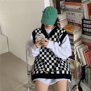 [RẺ VÔ ĐỊCH] Áo Gile Caro - Áo Khoác Cổ V Phong Cách Retro Hàn Quốc Thời Trang Cho Nữ