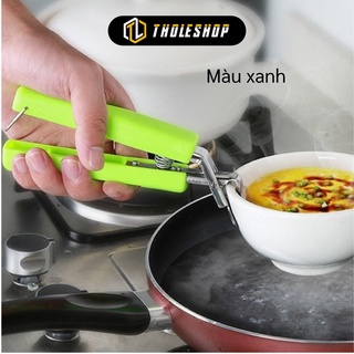 Dụng Cụ Kẹp Lấy Bát Đĩa Nóng Cán Nhựa Chống Nóng (Xanh)