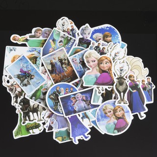 Bộ miếng dán sticker, stickers cao cấp chủ đề FROZEN - ELSA trang trí Vali Laptop Mũ Bảo Hiểm Xe Máy Xe Đạp Đàn