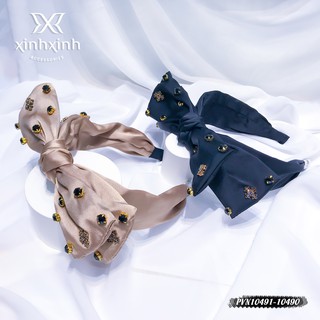 Xước tóc, bờm tóc vải nơ đính đá họa tiết chữ thập