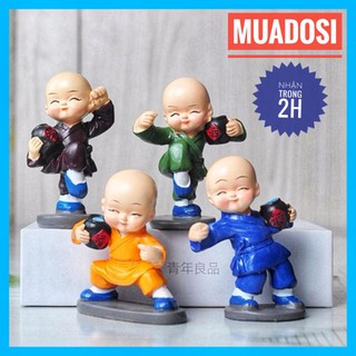 Bộ Tượng 4 Chú Tiểu Ôm Bình Rượu Múa Vỏ Túy Quyền