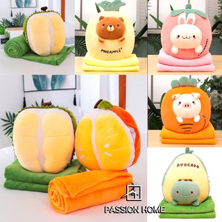 Gối Mền 3 Trong 1 Trái Sầu Riêng Kèm Mền Cute PA10058