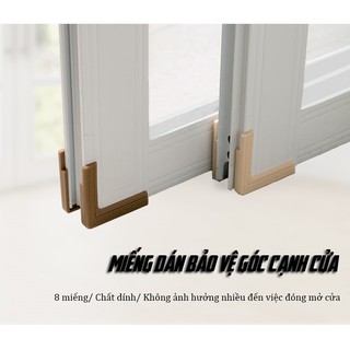Bộ 8 Miếng Dán Silicon Chống Va Đập Tạo Tiếng Ồn Góc Cạnh Cửa Sổ, Cửa Ra Vào, Hộc Bàn Cao Cấp