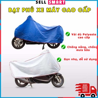 Bạt Phủ Xe Máy Chống Mưa, Nắng, Bụi Bẩn Chất Lượng Cao Chống Thấm Tuyệt Đối, Bao Trùm Cả Xe (xanh và xám)