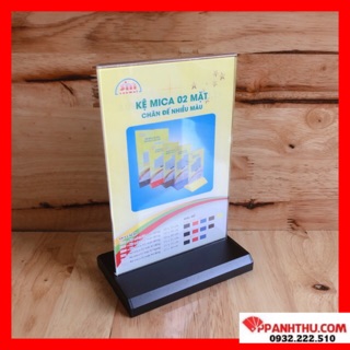 BẢNG MENU ĐỂ BÀN MICA ĐẾ KIM LOẠI ĐỦ SIZE  HÌNH THẬT