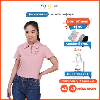 Áo Polo Nữ Croptop YODY Năng Động Thời Trang Thoáng Mát Thấm Hút Mồ Hôi APN5256