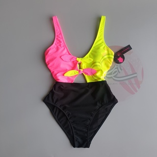 Bộ bơi một mảnh cắt chéo phối màu neon No Bo xuất khẩu Mỹ