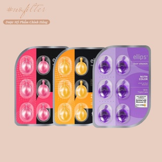 Viên Tinh Chất Serum Dưỡng Tóc Phục Hồi Óng Mượt Ellips Hair Vitamin with Pro-Keratin Complex Hair Repair 1ml vỉ 6 viên