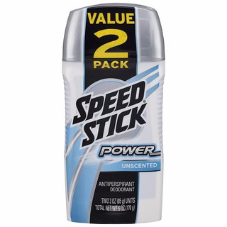 Bộ 2 lăn khử mùi sáp nam không mùi Speed Stick Power UnscentedAntiperspirant Deodorant 85gx2 (Mỹ)