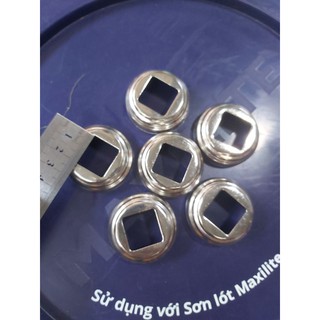 Chụp chân trụ inox 20x20 tròn gắn trụ lang cang cầu thang