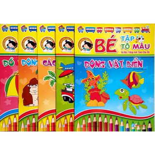 Sách Combo 5 quyển Bé tập Tô màu và học Tiếng Anh theo chủ đề khác tập