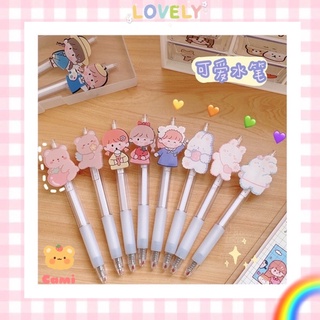 Bút bi hình cô gái, hình gấu cute, văn phòng phẩm, bút bi mực đen