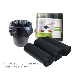 Túi Rác Đen Tự Phân Hủy, An Toàn Môi Trường, 1 Bịch 3 Cuộn