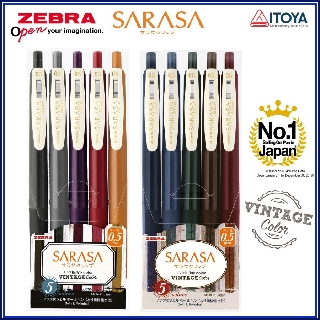 Bộ bút gel Zebra Sarasa clip 0.5 mm Vintage Color