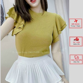 Áo len nữ tay bồng màu đen vàng nâu ulzzang Hàn Quốc thu đông