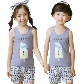 Đồ bộ cotton sát nách cho bé 4-10 tuổi hình Ice pop ngộ nghĩnh BBShine – DN008