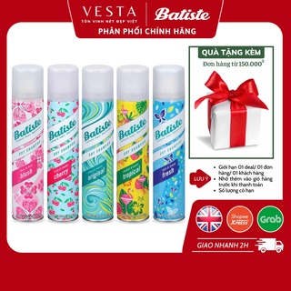 Dầu Gội Khô Batiste - Dầu Gội Dầu Khô Dry Shampoo - Xịt Tóc Khô Bồng Bềnh Tức Thì 200ml