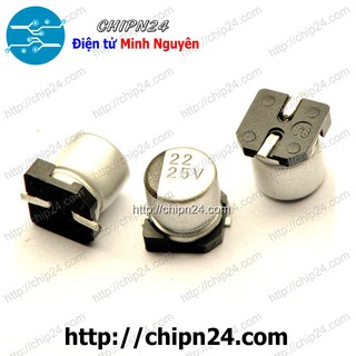 [5 CON] Tụ nhôm 22uF 25V SMD Dán 5x5.4mm