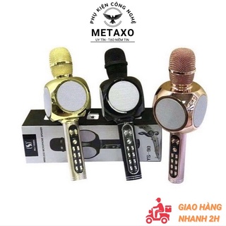 Mic karaoke bluetooth YS90, mic hát không dây hỗ trợ thu âm, tích hợp loa bass chuẩn bảo hành 12 tháng