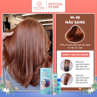 Thuốc nhuộm tóc màu nâu sáng MOLOKAI, thuốc nhuộm tóc phủ bạc chứa collagen tảo biển siêu dưỡng - Pretty Valley Stor