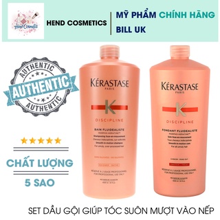 Bộ dầu gội xả giúp tóc suôn mượt vào nếp Kerastase Discipline (Dầu gội 1000ml + Xả 1000ml)