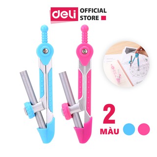 Compa học sinh Deli, Hồng/Xanh - 1 hộp - E8615