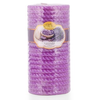 Nến thơm décor dây thừng D7H15 Miss Candle NQM4992 7 x 15 cm (Tím, hương oải hương)