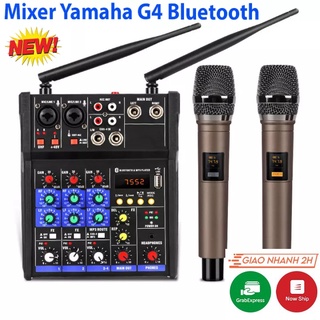 Mixer G4 Tặng Kèm 1 Đôi Mic Không Dây Cao Cấp . Chất Âm Cực Hay , Có Thể Hát Song Ca , Dễ Dàng Lắp Đặt