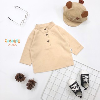 Áo dài tay be đũi cổ tàu cho bé của COCANDY mã A126A