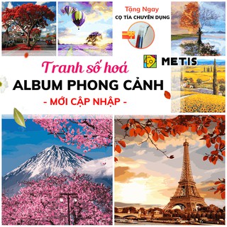 Tranh Tô Màu Theo Số 50 Mẫu Tranh Số Hoá Phong Cảnh Đã Căng Khung Sẵn Dễ Tô METIS
