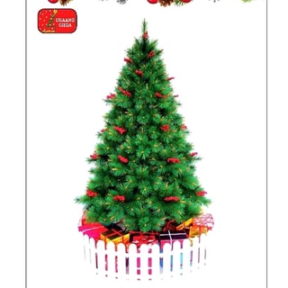 [1m8][1m5] Cây thông noel 3 loại lá gắn trái thông / cây thông 3 loại lá gắn trái đỏ / cây thông đầu tròn 2in