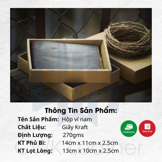 10 Hộp giấy Kraft ví nam - Hộp quà tặng handmade