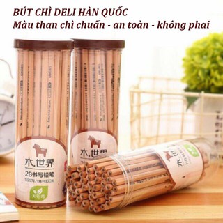 Hộp bút chì 2b Hàn Quốc 50 cây bút viết than tre chính hãng GDTHANG11 TNMART
