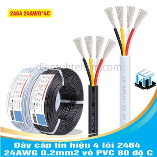 Dây cáp tín hiệu 4 lõi 2464 24AWG 0.2mm2 vỏ PVC 80 độ C(1 MÉT)