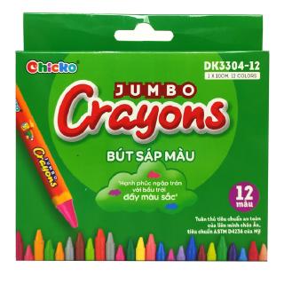 Bút Sáp Màu Chicko Jumbo Crayons - 12 Màu - DK3304-12 - CHICKO